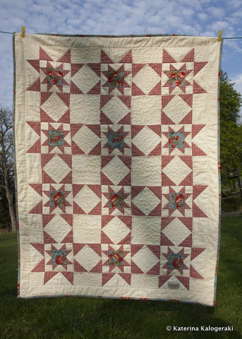 Americana Expanding Star Quilt - Vintage and Floral handmade quilts