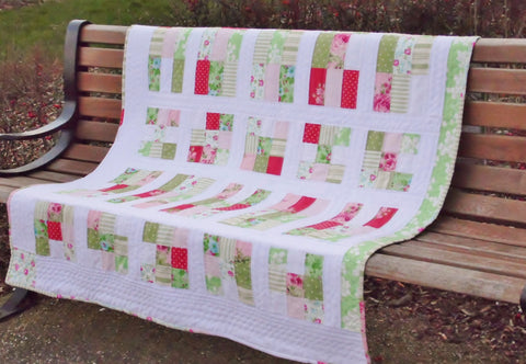 Spring Playtime Handmade Patchwork Quilt - Vintage and Floral handmade quilts